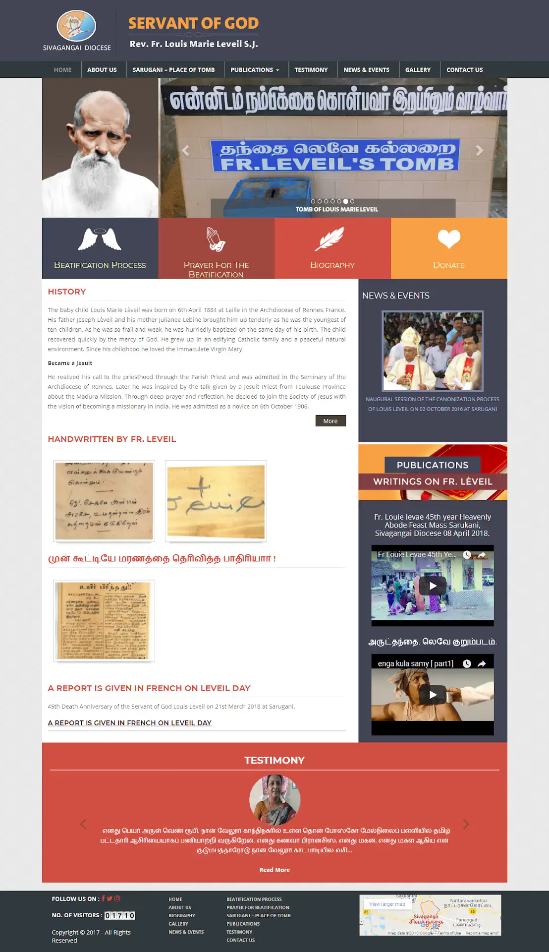 Rev. Fr. Louis Marie Leveil S.J. Web Memorial Screenshot