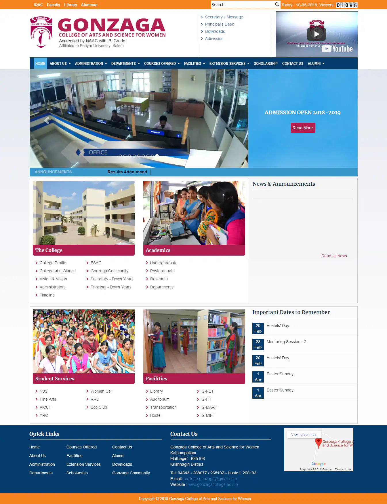 Gonzaga College Website Screenshot
